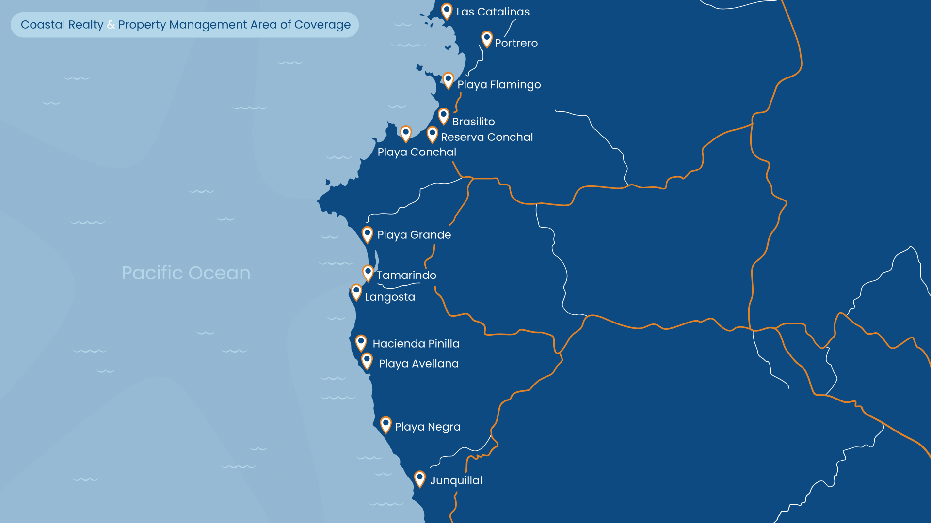 Costa Rica Gold Coast Map